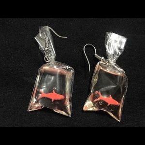 goldfish water bag dangle  earrings